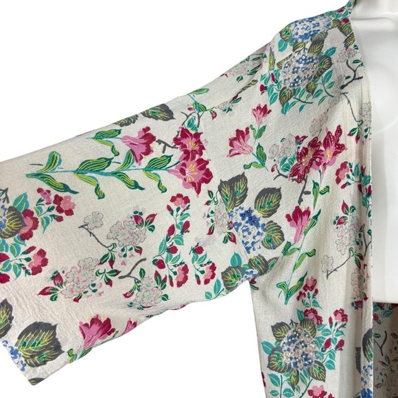 Free People Cream Floral Beaded Sequin Kimono Duster Women’s Size S - Picture 12 of 17
